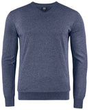Cutter and Buck Oakville V-Neck Heren Navy Melange - TrainGolf.nl